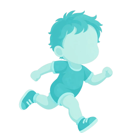 Niño corriendo con los brazos en movimiento